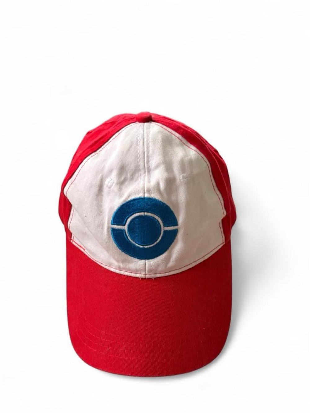 Pokemon Red and White Baseball Cap with Blue Emblem